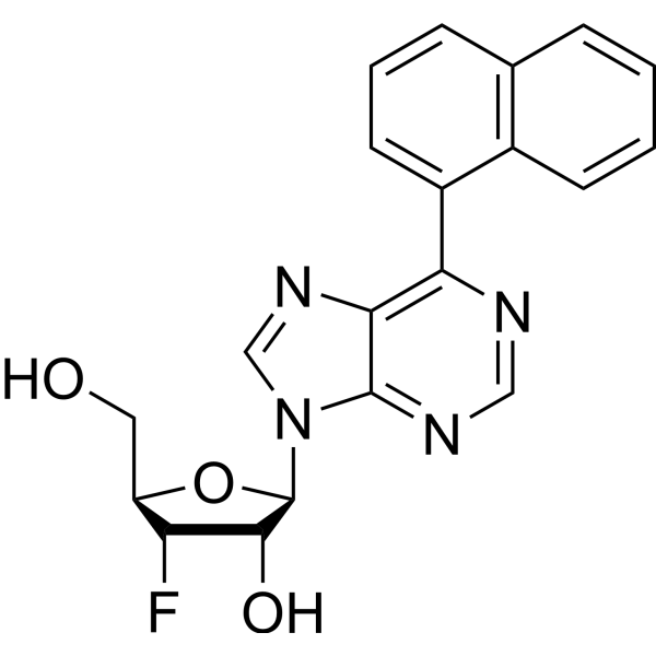 9-(3-Deoxy-3-fluoro-β-D-ribofuranosyl)-6-(naphthalen-1-yl)purine 1612191-92-0